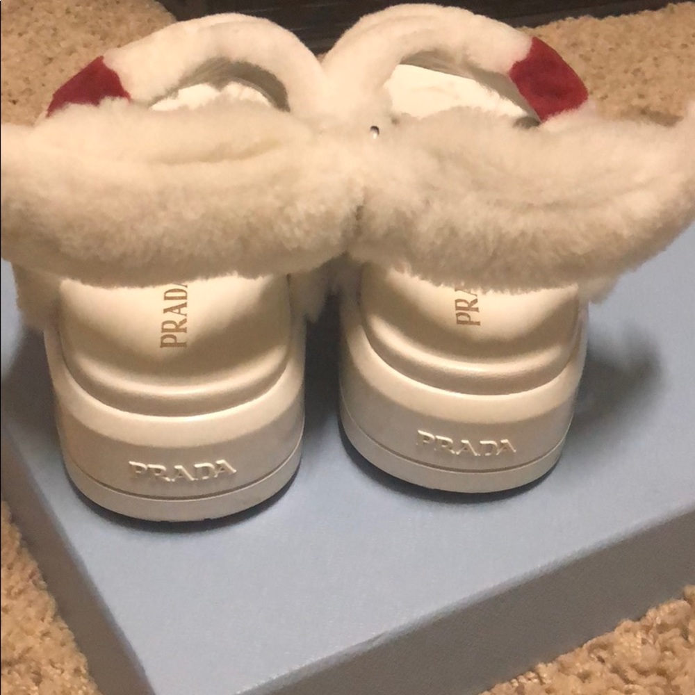 Prada shearling sport bianco sandals Genuine - Picture 3 of 6